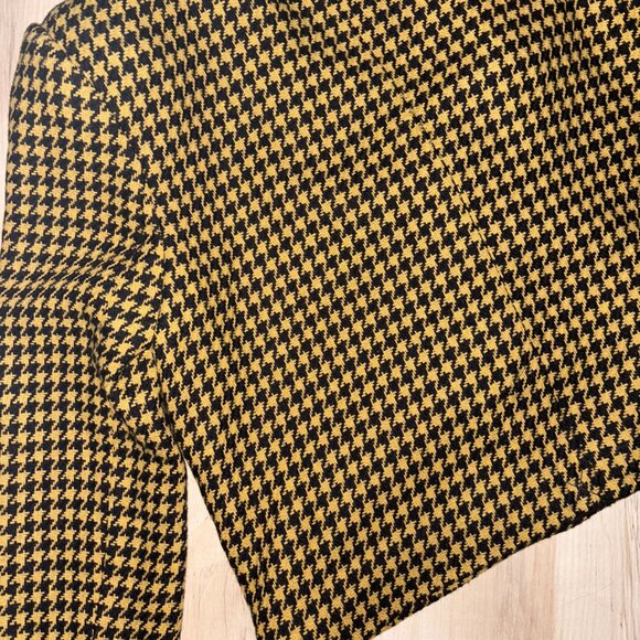 Cropped Yellow and Black Zara Houndstooth Blazer - Picture 6 of 7